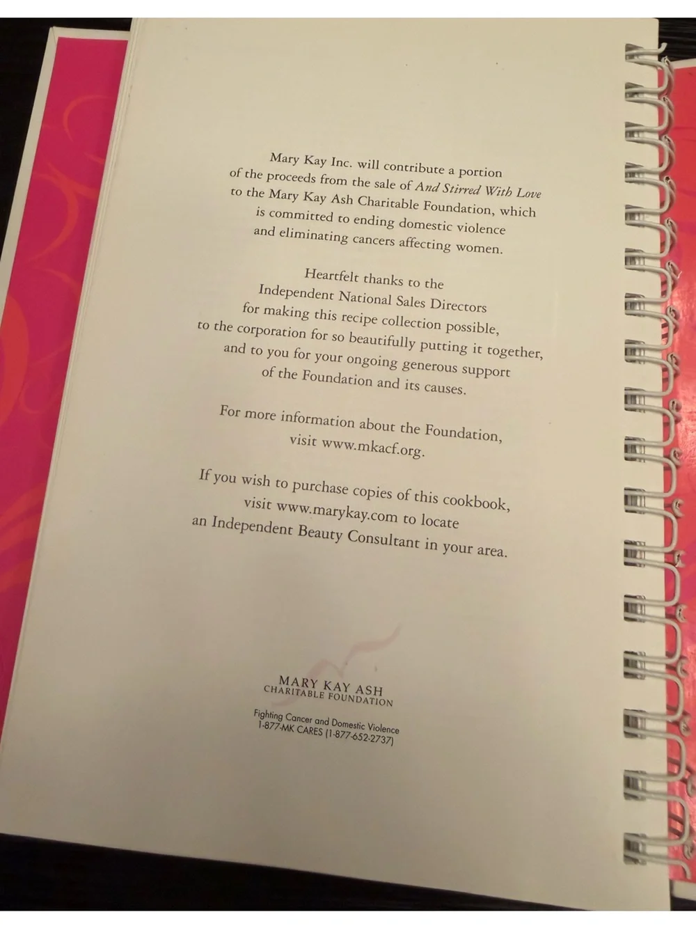 Mary Kay Cookbook And Stirred with Love Hardcover Book